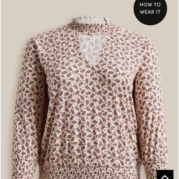 NWOT Torrid textured jersey chocker neck smocked bottom top. Size 0. - Picture 7 of 9